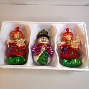 Vintage Large 7" Plastic Christmas Ornaments.